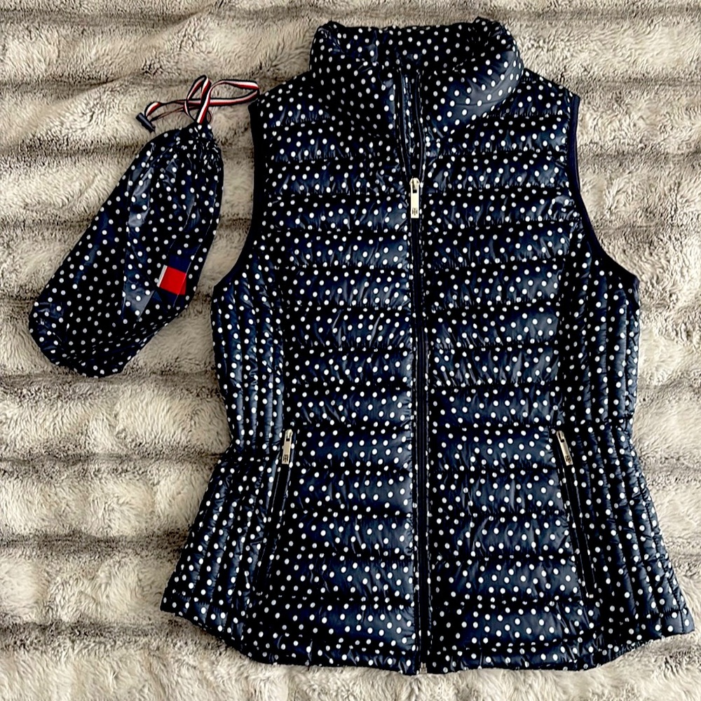 Tommy Hilfiger lightweight polka dot vest NWOT
